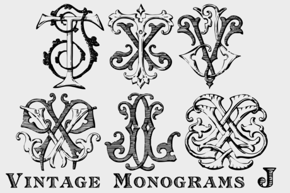 Elegant Vintage Monograms J for Editorial Design