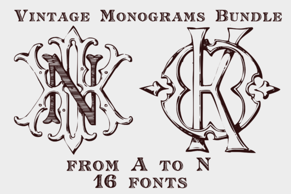 Elevate Your Brand with Vintage Monograms Pack Font