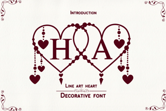 Elevate Your Editorial Design with Line Art Heart Font