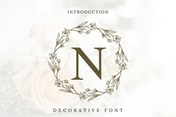 Nature Wreath Monogram: A Decorative Font for Elegant Web Design