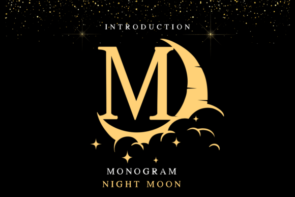 Night Moon Monogram: A Charming Decorative Font for Crafters