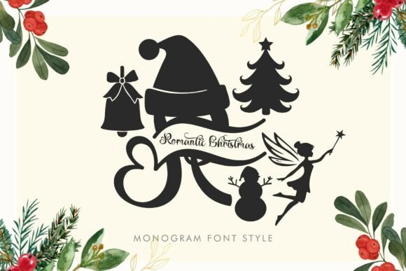 Romantic Christmas Monogram: A Unique Decorative Font