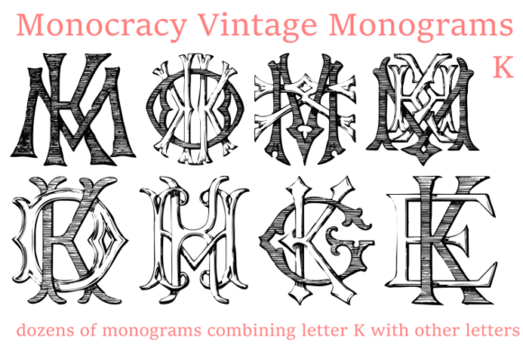 Vintage Monograms K: A Classic Decorative Font for Elegant Branding