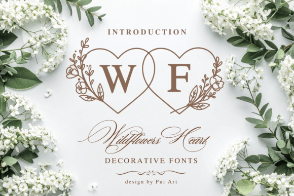 Wildflowers Heart Monogram: A Graceful Font for Elegant Web Design