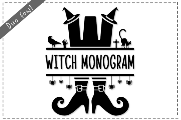 Witch Monogram: A Captivating Duo Font for Enchanting Campaigns